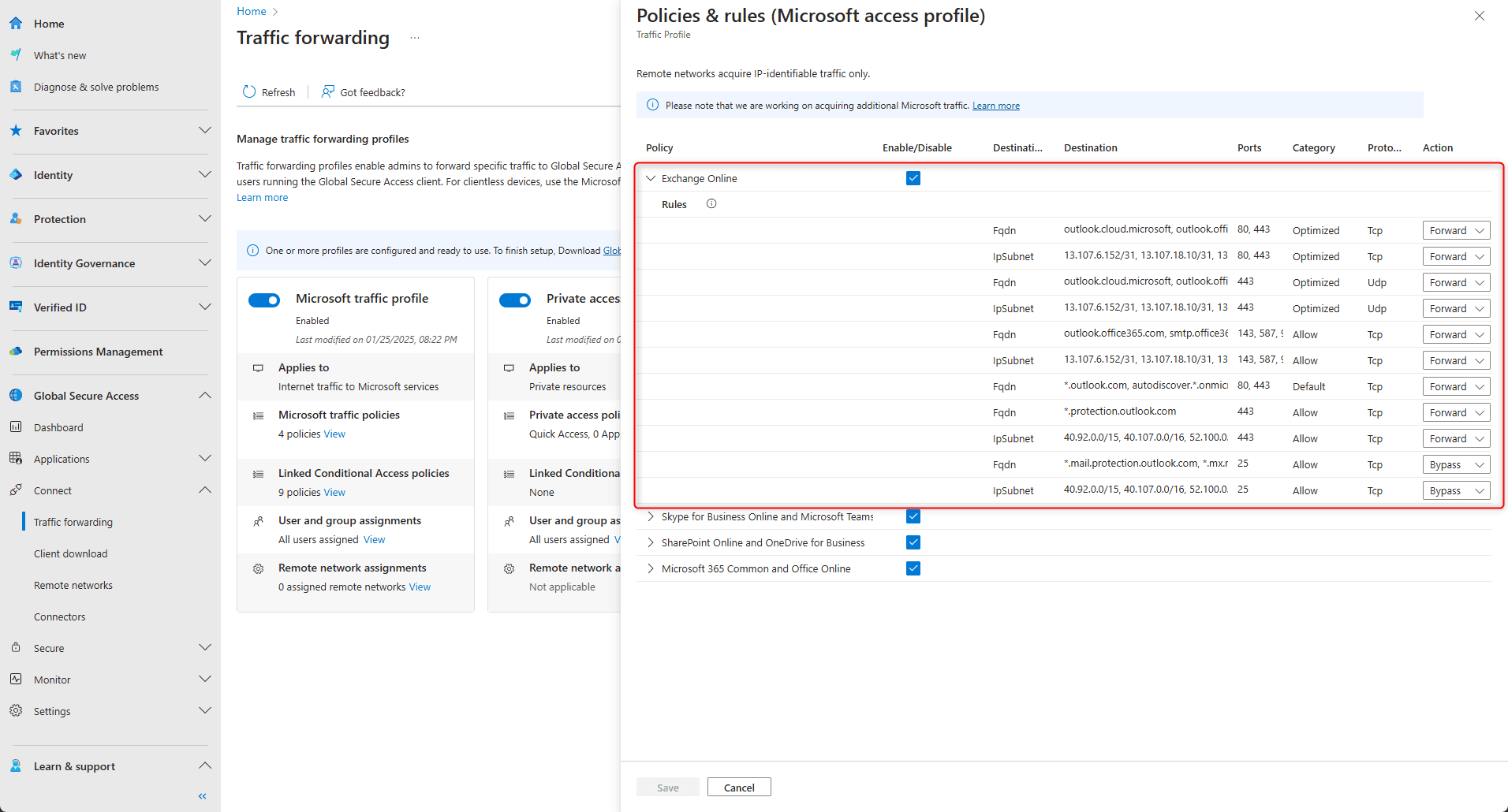 Global Secure Access: User and group assignment for traffic profile